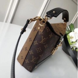 Replica Louis Vuitton Brown Monogram Black Trim Bento Box EW