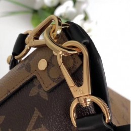Replica Louis Vuitton Brown Monogram Black Trim Bento Box EW