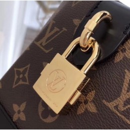 Replica Louis Vuitton Brown Monogram Black Trim Bento Box BB