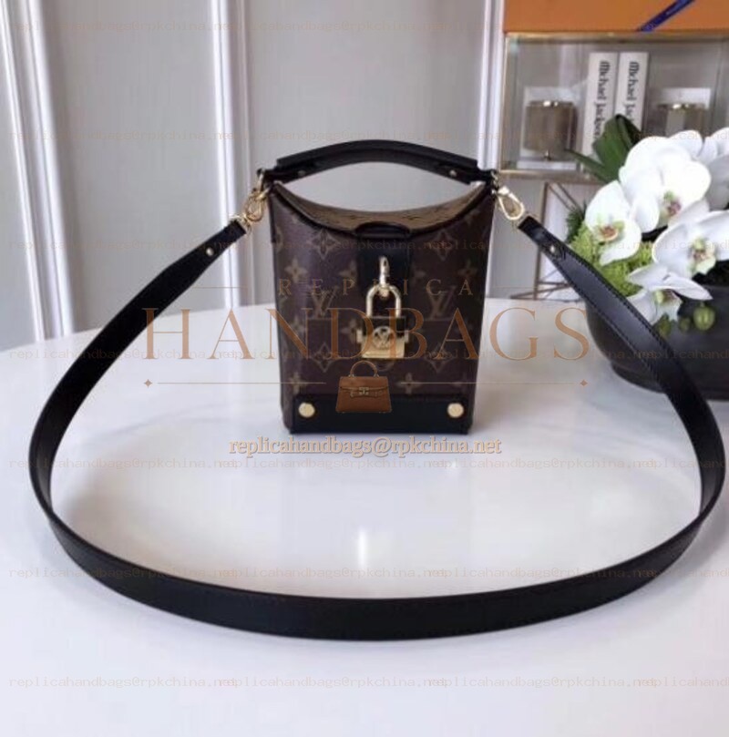 Replica Louis Vuitton Brown Monogram Black Trim Bento Box BB