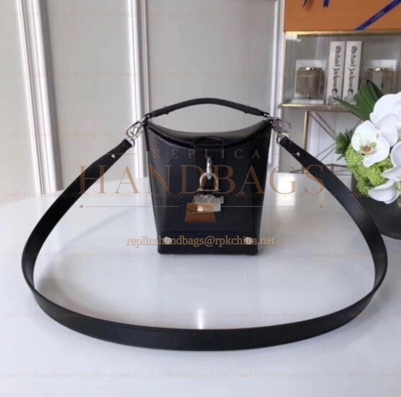 Replica Louis Vuitton Black Textured Bento Box BB