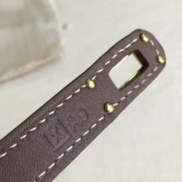 Replica Hermes Taupe Gray Kelly Wallet Gold Hardware