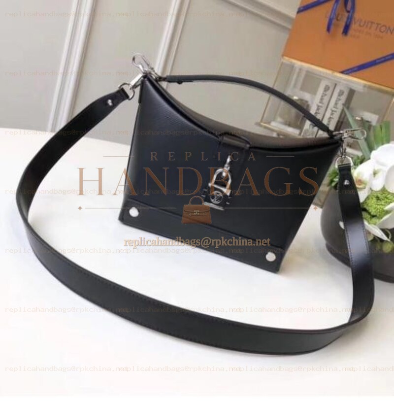 Replica Louis Vuitton Black Textured Bento Box EW