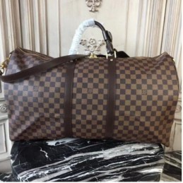 Replica Louis Vuitton Brown Damier Ebene Keepall Bandouliere 55