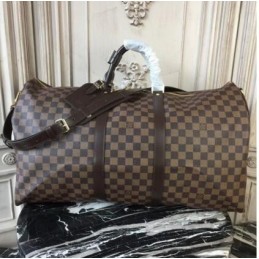 Replica Louis Vuitton Brown Damier Ebene Keepall Bandouliere 55