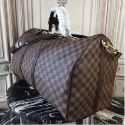 Replica Louis Vuitton Brown Damier Ebene Keepall Bandouliere 55