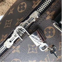 Replica Louis Vuitton Brown Monogram Black Trim Keepall Bandouliere 55