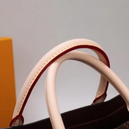 Replica Louis Vuitton Brown Monogram Pale Pink Trim Flower Tote