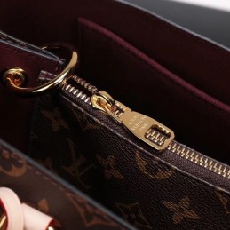 Replica Louis Vuitton Brown Monogram Pale Pink Trim Flower Tote
