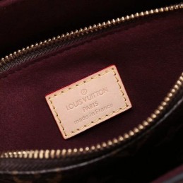 Replica Louis Vuitton Brown Monogram Pale Pink Trim Flower Tote