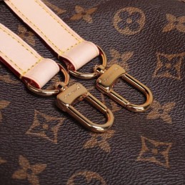 Replica Louis Vuitton Brown Monogram Pale Pink Trim Flower Tote