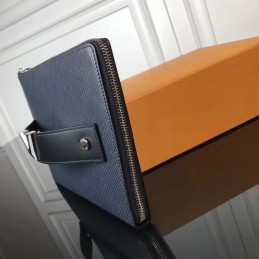 Replica Louis Vuitton Navy Blue Epi Leather Twist Clutch