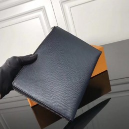 Replica Louis Vuitton Navy Blue Epi Leather Twist Clutch