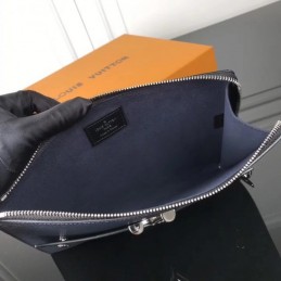 Replica Louis Vuitton Navy Blue Epi Leather Twist Clutch