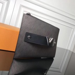 Replica Louis Vuitton Gray Epi Leather Twist Clutch