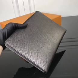 Replica Louis Vuitton Gray Epi Leather Twist Clutch