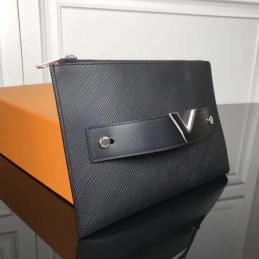 Replica Louis Vuitton Black Epi Leather Twist Clutch