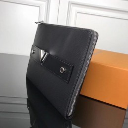 Replica Louis Vuitton Black Epi Leather Twist Clutch