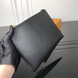 Replica Louis Vuitton Black Epi Leather Twist Clutch