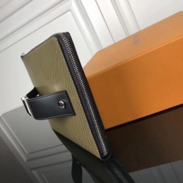 Replica Louis Vuitton Khaki Epi Leather Twist Clutch