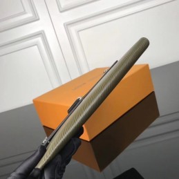 Replica Louis Vuitton Khaki Epi Leather Twist Clutch