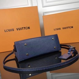 Replica Louis Vuitton Navy Blue Textured One Handle Bag