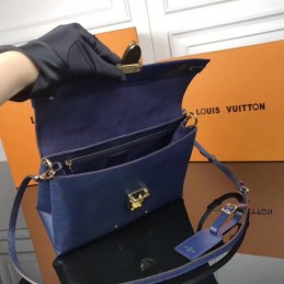 Replica Louis Vuitton Navy Blue Textured One Handle Bag