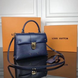 Replica Louis Vuitton Navy Blue Textured One Handle Bag