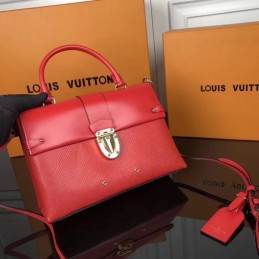 Replica Louis Vuitton Red Textured One Handle Bag