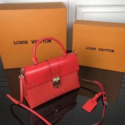 Replica Louis Vuitton Red Textured One Handle Bag