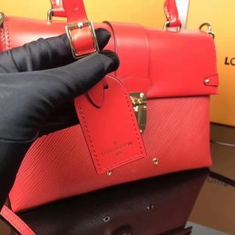 Replica Louis Vuitton Red Textured One Handle Bag