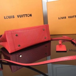 Replica Louis Vuitton Red Textured One Handle Bag