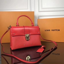 Replica Louis Vuitton Red Textured One Handle Bag