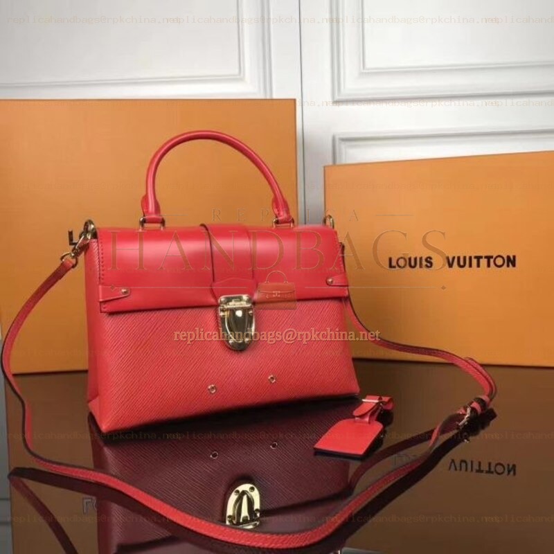 Replica Louis Vuitton Red Textured One Handle Bag
