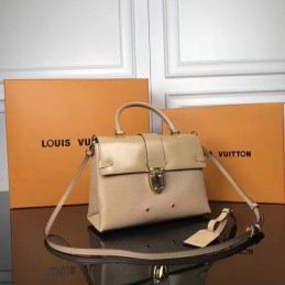 Replica Louis Vuitton Beige Textured One Handle Bag