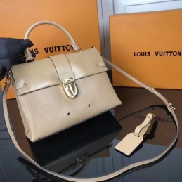 Replica Louis Vuitton Beige Textured One Handle Bag