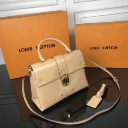 Replica Louis Vuitton Beige Textured One Handle Bag