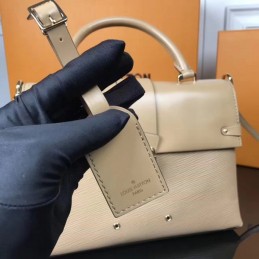 Replica Louis Vuitton Beige Textured One Handle Bag