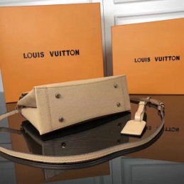Replica Louis Vuitton Beige Textured One Handle Bag