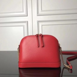 Replica Louis Vuitton Red Textured Chain Alma BB