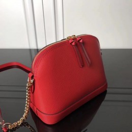 Replica Louis Vuitton Red Textured Chain Alma BB