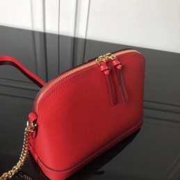 Replica Louis Vuitton Red Textured Chain Alma BB