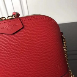 Replica Louis Vuitton Red Textured Chain Alma BB