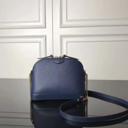 Replica Louis Vuitton Navy Blue Textured Chain Alma BB
