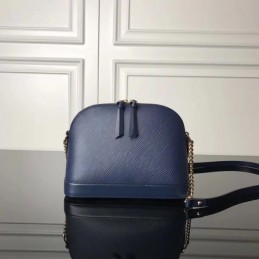 Replica Louis Vuitton Navy Blue Textured Chain Alma BB