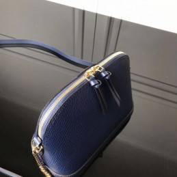 Replica Louis Vuitton Navy Blue Textured Chain Alma BB