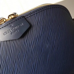 Replica Louis Vuitton Navy Blue Textured Chain Alma BB