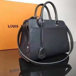 Replica Louis Vuitton Navy Blue Textured Vaneau MM