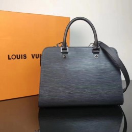 Replica Louis Vuitton Navy Blue Textured Vaneau MM