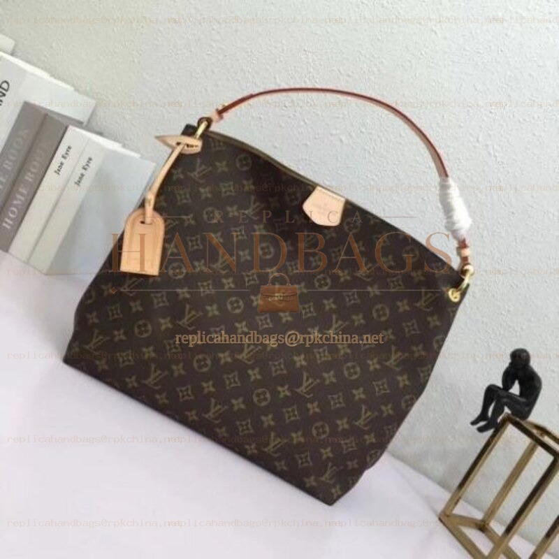 Replica Louis Vuitton Brown Monogram Beige Interior Graceful MM